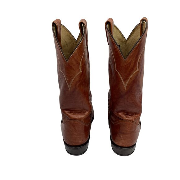 Vintage Tony Lama 5084 Dress Western Cowboy Leather Boots Mens 11E Cognac - Picture 7 of 10